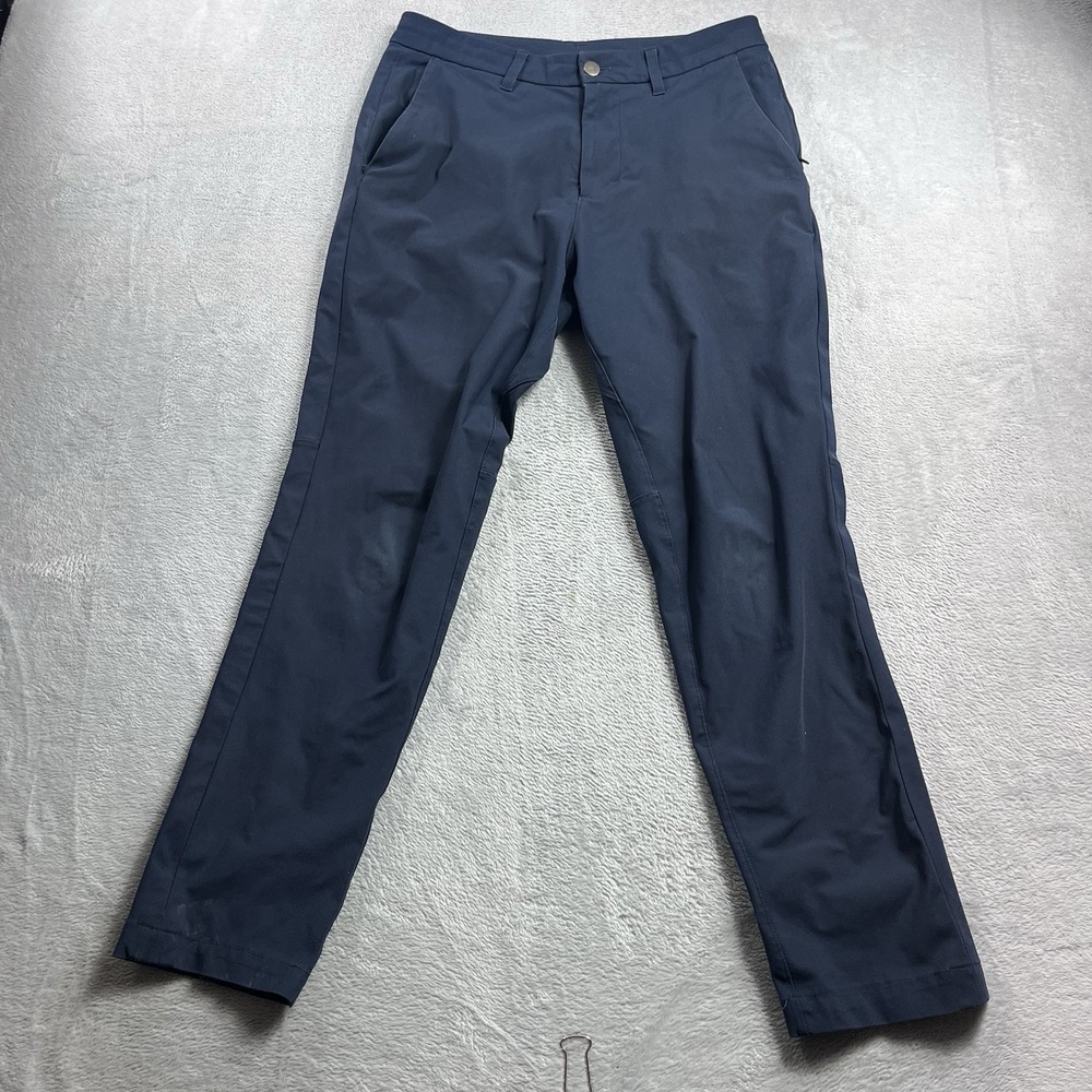 Lululemon Commission Pants Men's 31x28 Navy Blue Slim Commuter Performance Chino